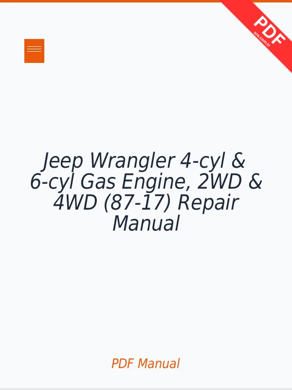 Jeep Wrangler 4-cyl & 6-cyl Gas Engine, 2WD & 4WD (87-17) Repair Manual Download PDF Full